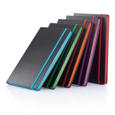 Logotrade promotional merchandise image of: Deluxe hardcover A5 notebook with coloured side