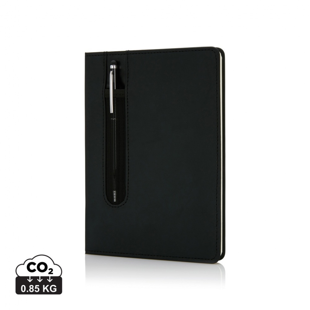 Logotrade promotional item image of: Standard hardcover PU A5 notebook with stylus pen