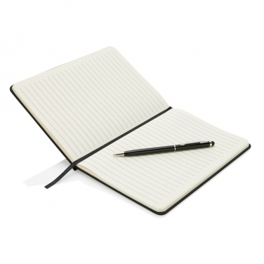 Logotrade promotional product image of: Standard hardcover PU A5 notebook with stylus pen