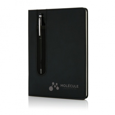 Logo trade advertising products image of: Standard hardcover PU A5 notebook with stylus pen