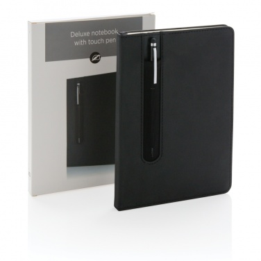 Logo trade promotional gift photo of: Standard hardcover PU A5 notebook with stylus pen