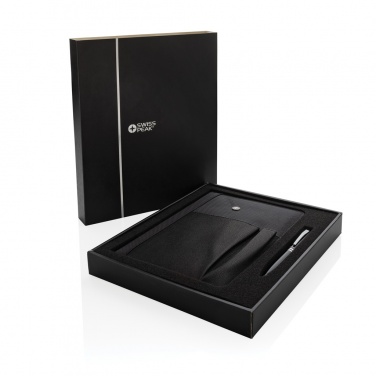 Logo trade promotional products image of: Refillable notebook and pen set