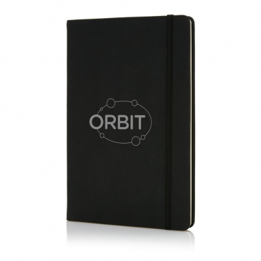 Logo trade promotional giveaways picture of: Deluxe hardcover PU A5 notebook