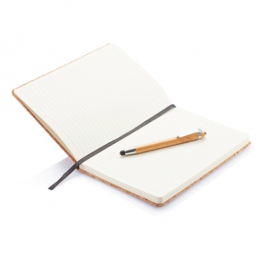 Logo trade advertising products picture of: A5 notebook with bamboo pen including stylus