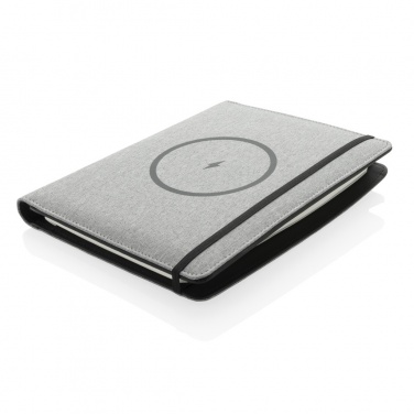 Logo trade corporate gifts image of: Air 5W wireless charging notebook with 5000mAh powerbank