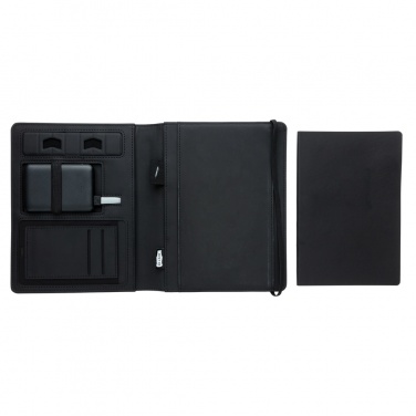 Logo trade corporate gifts picture of: Air 5W wireless charging notebook with 5000mAh powerbank