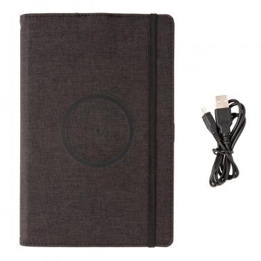 Logo trade promotional gifts picture of: Air 5W wireless charging refillable journal cover A5