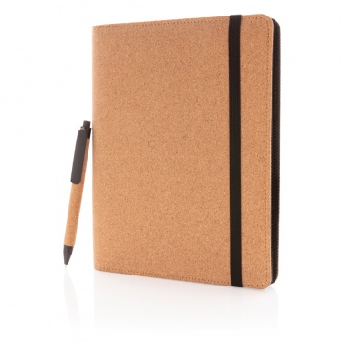 Logotrade promotional product picture of: Deluxe cork portfolio A5 with pen