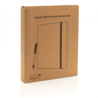 Logotrade promotional giveaway image of: Deluxe cork portfolio A5 with pen