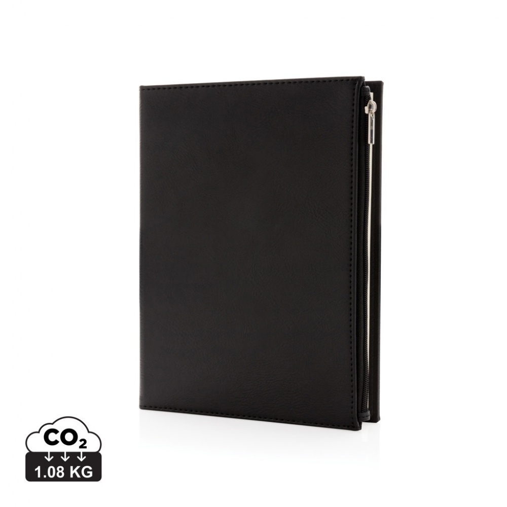 Logotrade promotional giveaway picture of: Swiss Peak A5 PU notebook with zipper pocket