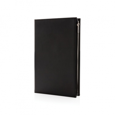 Logotrade promotional gift picture of: Swiss Peak A5 PU notebook with zipper pocket