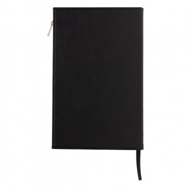 Logo trade promotional merchandise picture of: Swiss Peak A5 PU notebook with zipper pocket