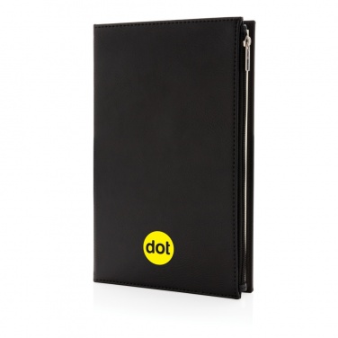 Logo trade promotional giveaways picture of: Swiss Peak A5 PU notebook with zipper pocket