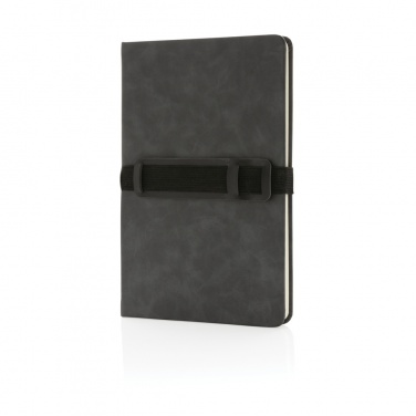 Logotrade promotional merchandise photo of: Deluxe hardcover PU notebook A5 with phone and pen holder