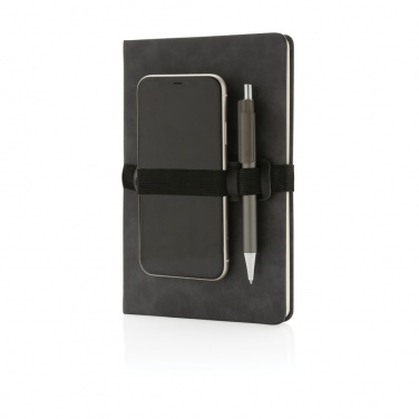 Logotrade promotional products photo of: Deluxe hardcover PU notebook A5 with phone and pen holder