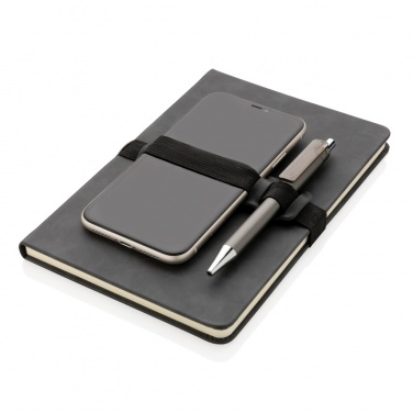 Logo trade corporate gift photo of: Deluxe hardcover PU notebook A5 with phone and pen holder