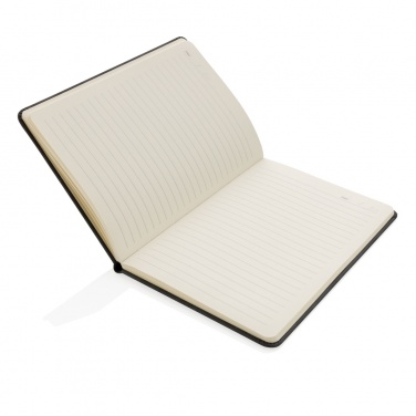 Logo trade business gifts image of: Deluxe hardcover PU notebook A5 with phone and pen holder