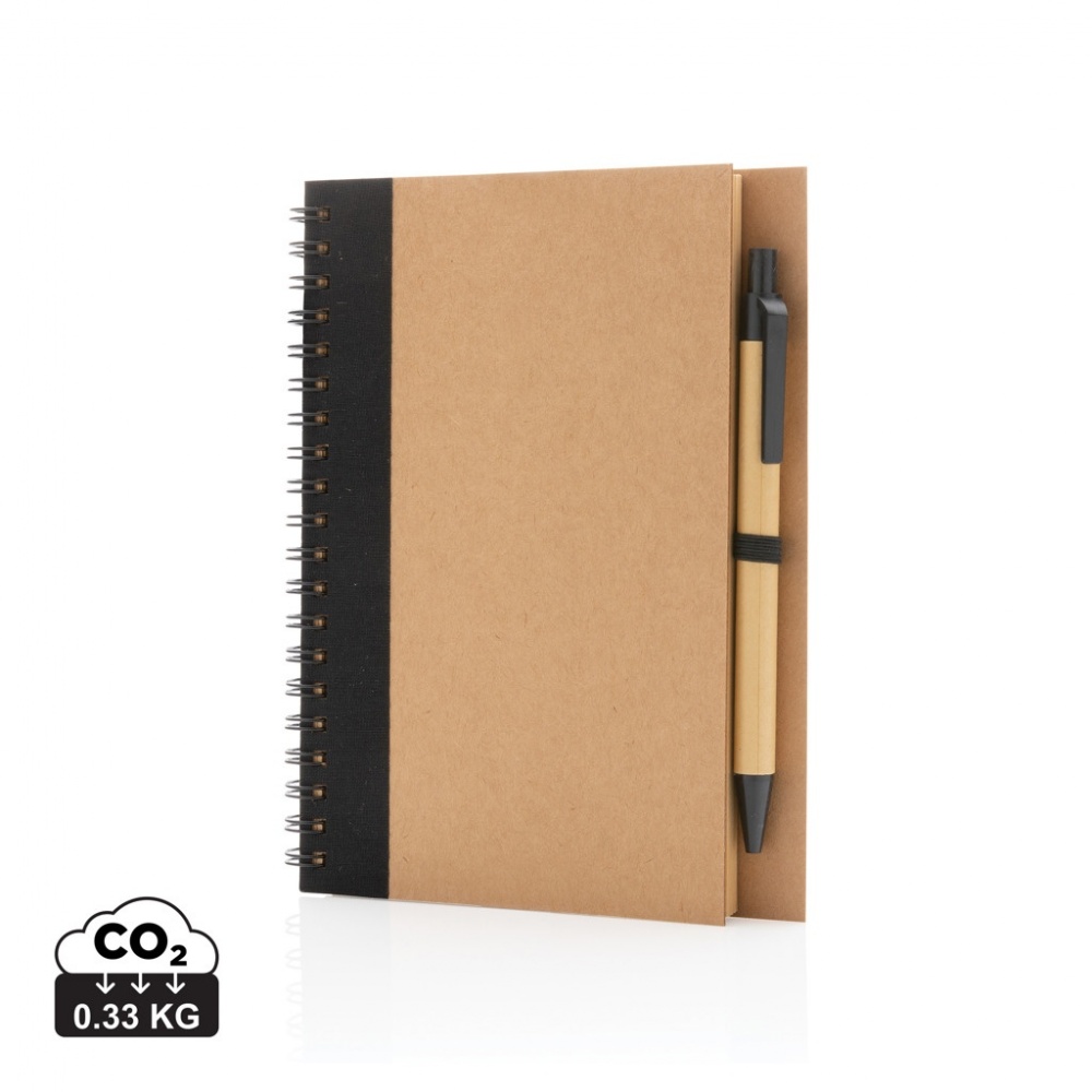 Logotrade advertising product image of: Kraft spiral notebook with pen