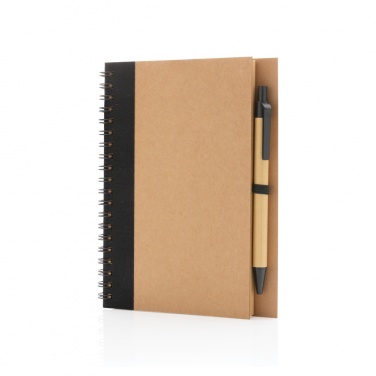 Logo trade advertising products picture of: Kraft spiral notebook with pen