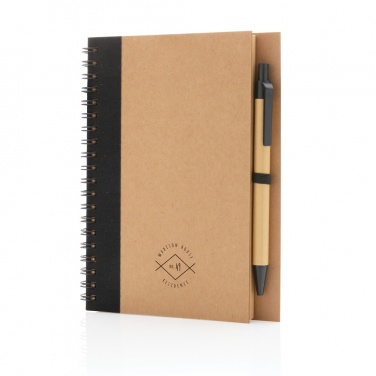 Logotrade advertising products photo of: Kraft spiral notebook with pen