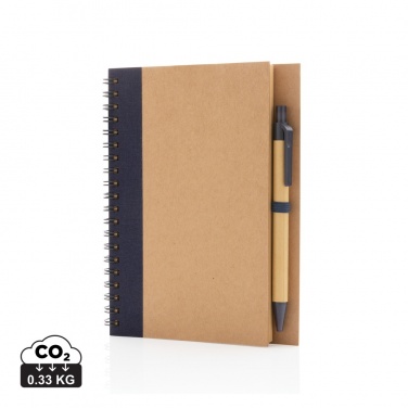 Logo trade corporate gifts picture of: Kraft spiral notebook with pen