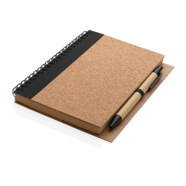 Logo trade promotional giveaway photo of: Cork spiral notebook with pen