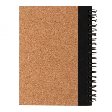 Logo trade corporate gifts image of: Cork spiral notebook with pen