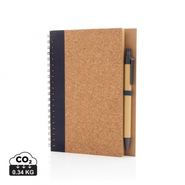 Logotrade promotional gift picture of: Cork spiral notebook with pen