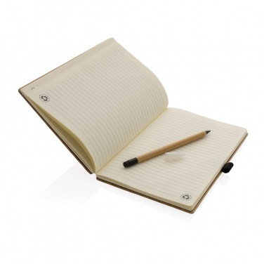 Logo trade promotional merchandise picture of: Bamboo notebook and infinity pencil set