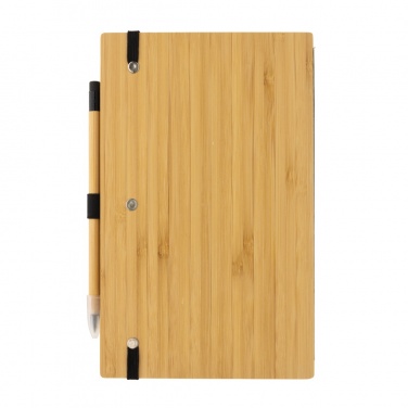 Logo trade business gifts image of: Bamboo notebook and infinity pencil set