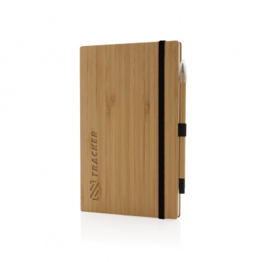 Logotrade corporate gift image of: Bamboo notebook and infinity pencil set