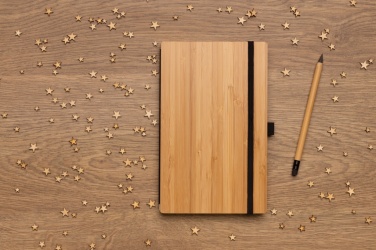 Logotrade promotional merchandise picture of: Bamboo notebook and infinity pencil set