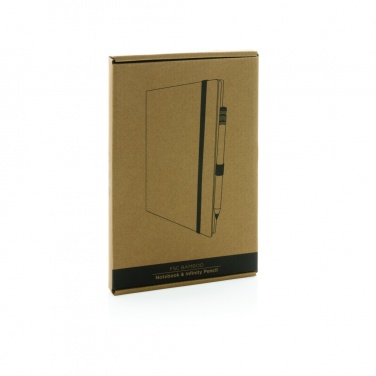 Logotrade promotional gift picture of: Bamboo notebook and infinity pencil set