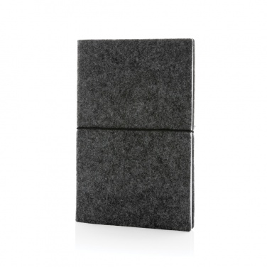 Logo trade promotional giveaway photo of: GRS certified recycled felt A5 softcover notebook