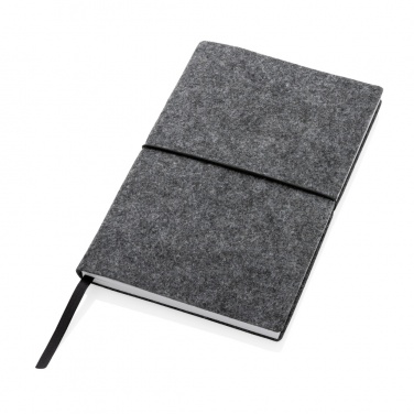 Logotrade promotional items photo of: GRS certified recycled felt A5 softcover notebook