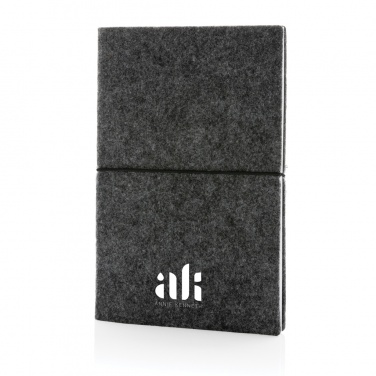 Logotrade corporate gift picture of: GRS certified recycled felt A5 softcover notebook