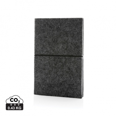 Logo trade corporate gifts picture of: GRS certified recycled felt A5 softcover notebook