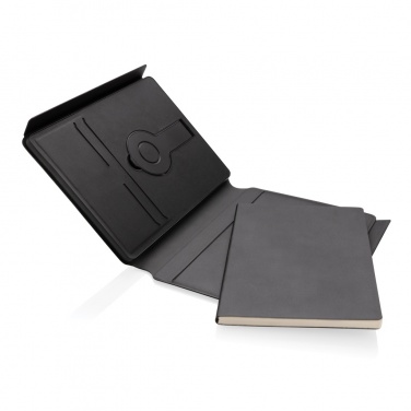 Logotrade promotional giveaway picture of: Swiss Peak RCS rePU notebook with 2-in-1 wireless charger