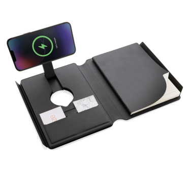 Logotrade corporate gifts photo of: Swiss Peak RCS rePU notebook with 2-in-1 wireless charger