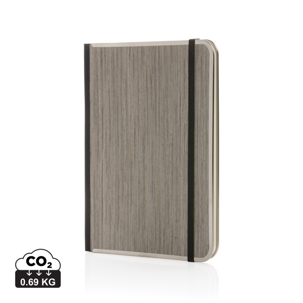 Logotrade promotional merchandise photo of: Treeline A5 wooden cover deluxe notebook