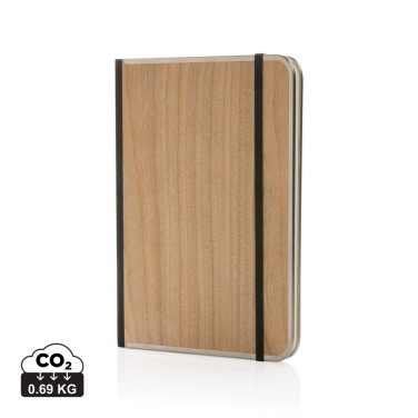 Logo trade business gifts image of: Treeline A5 wooden cover deluxe notebook