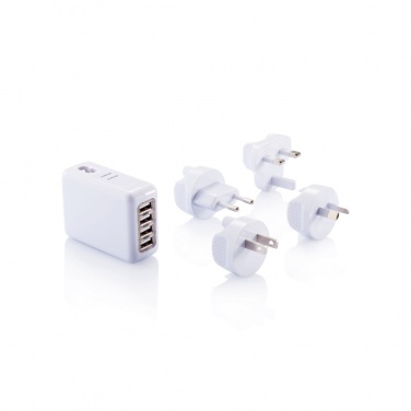 Logotrade advertising products photo of: Travel plug with 4 USB ports