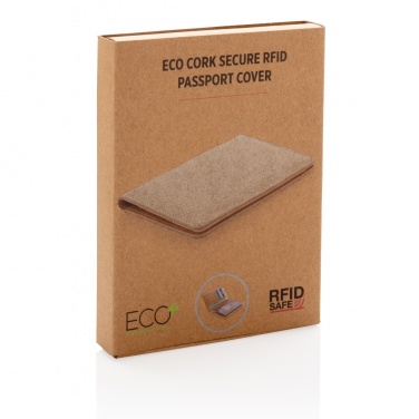 Logo trade corporate gifts image of: Cork secure RFID passport cover