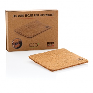 Logo trade promotional giveaways image of: Cork secure RFID slim wallet