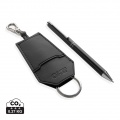 SP Tula RCS certified recycled PU key holder and pen set, black