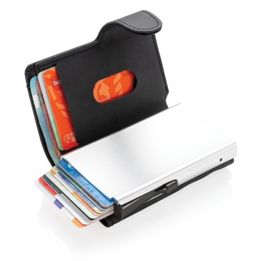 Logotrade promotional giveaway image of: Standard aluminium RFID cardholder with PU wallet