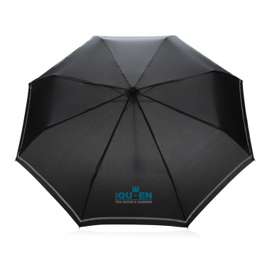 Logo trade business gifts image of: 20.5"Impact AWARE™ RPET 190T pongee mini reflective umbrella