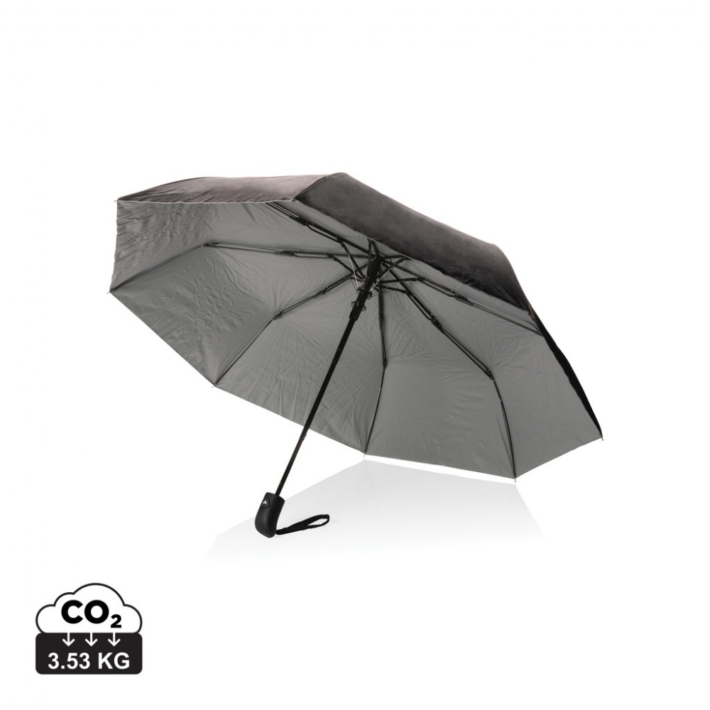 Logo trade promotional items image of: 21" Impact AWARE™ RPET 190T Pongee dual colour mini umbrella