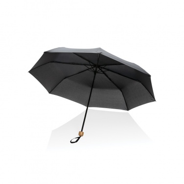 Logotrade business gift image of: 20.5" Impact AWARE™ RPET 190T Pongee bamboo mini umbrella