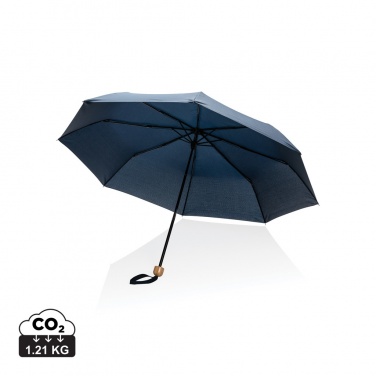 Logotrade promotional giveaway image of: 20.5" Impact AWARE™ RPET 190T Pongee bamboo mini umbrella